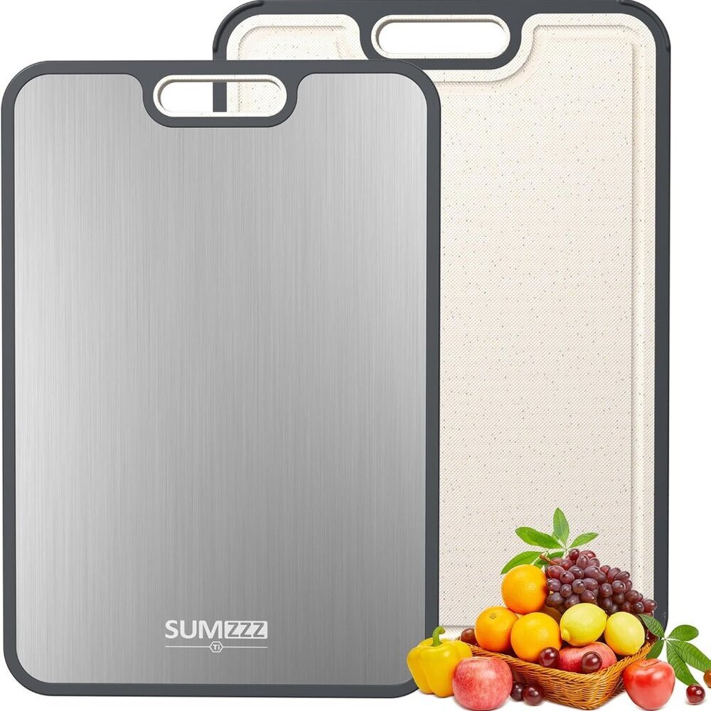 Titanium Cutting Board for Kitchen, Cutting Board Double Sided Food Grade, Pure